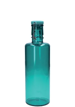 Fles met dop 1 Liter Turquoise