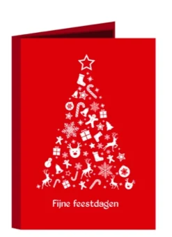 Kerstkaart en thee-in-1 'Fijne Feestdagen' 1 stuk