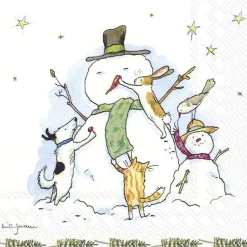 Lunchservet Snowman with friends
