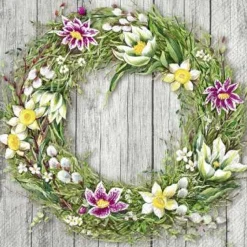 Lunchservet Spring Wreath