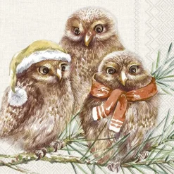Lunchservet Winter Owls