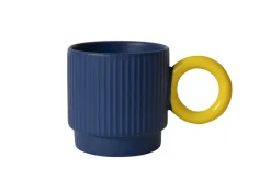 Mok blauw met geel oor 'Luka'