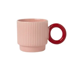 Mok roze met rood oor 'Luka'