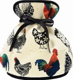 Theemof 'Rooster' met kippen en hanen