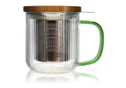 Theemok met zeef en deksel groen 300ml