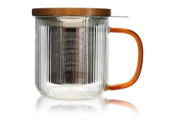 Theemok met zeef en deksel ambre 450ml