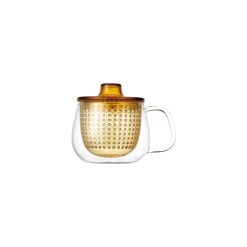 Unimug Yellow  transparante glazen theetas met filter